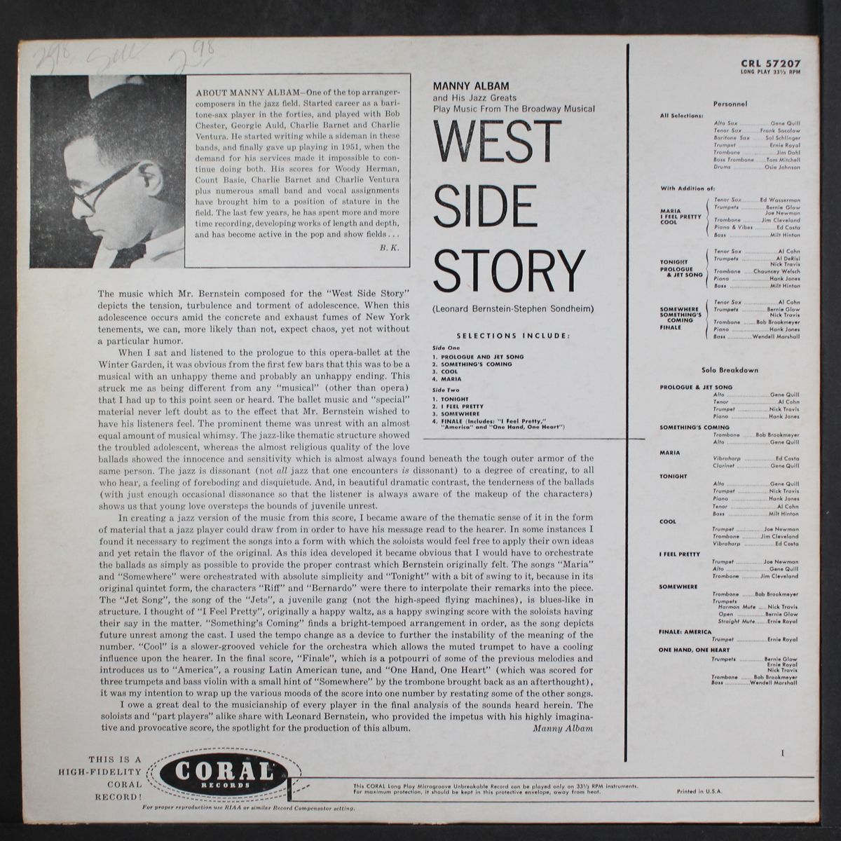 west side story by MANNY ALBAM