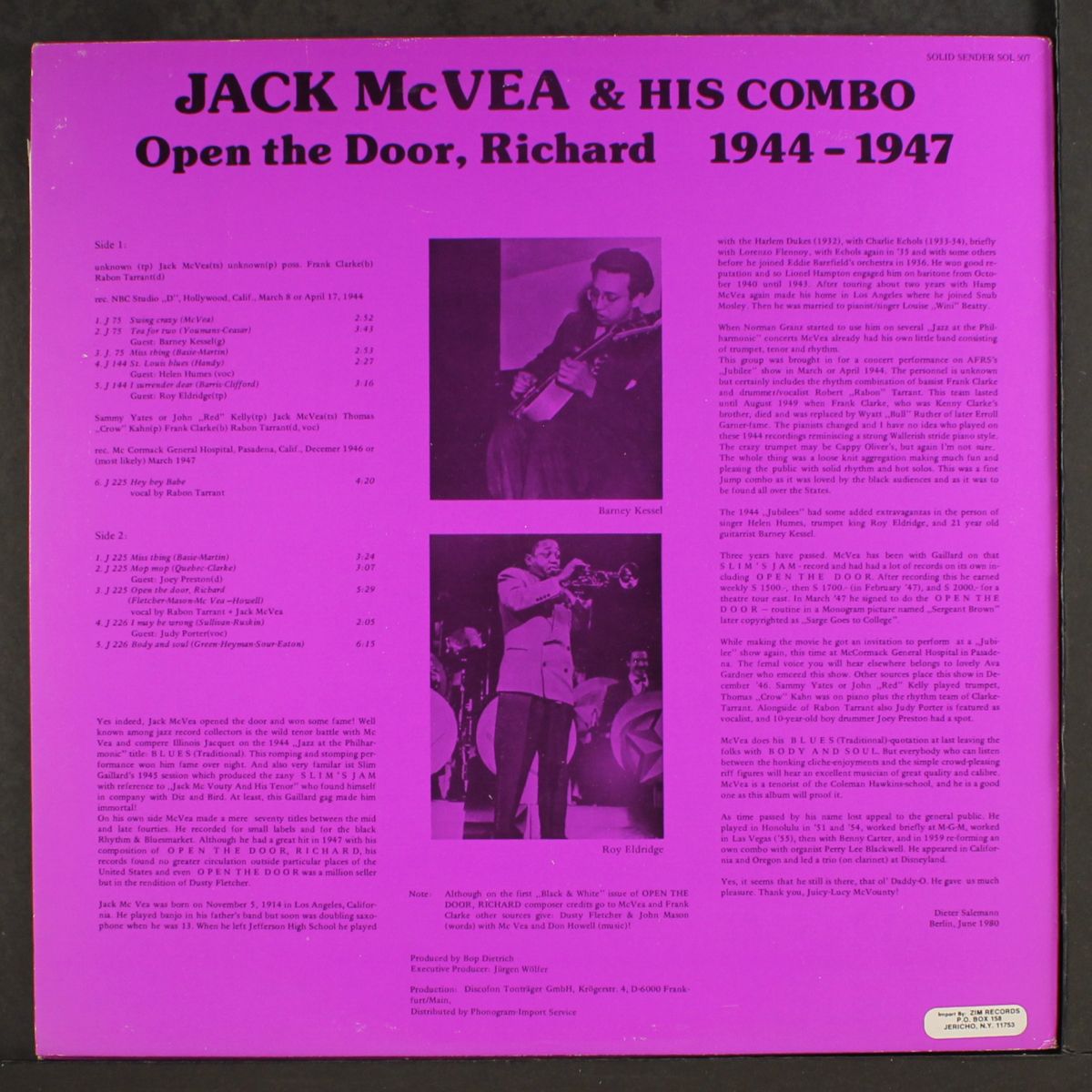 open the door, richard; 1944-1947 by JACK MCVEA