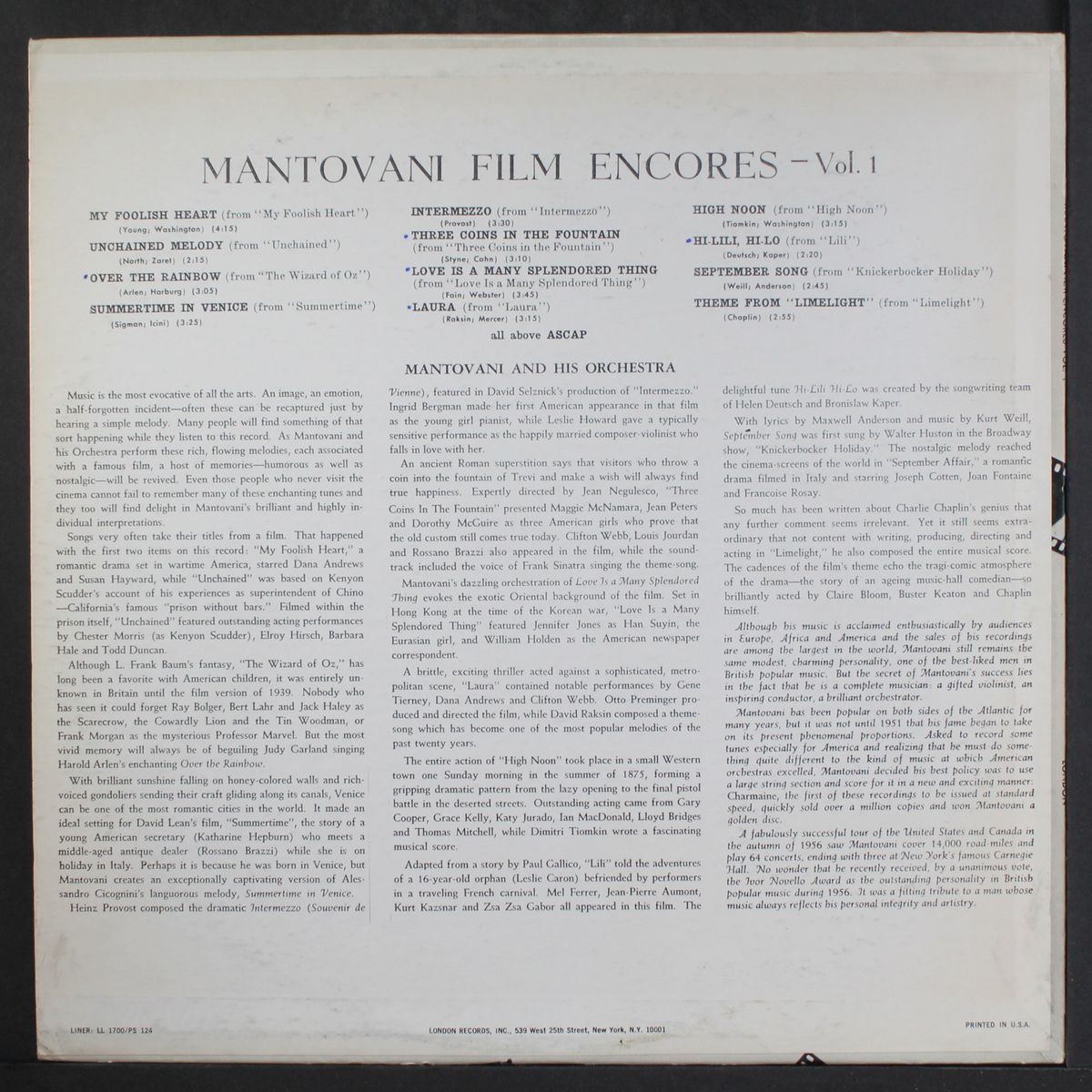 film encores, vol. 1 by MANTOVANI