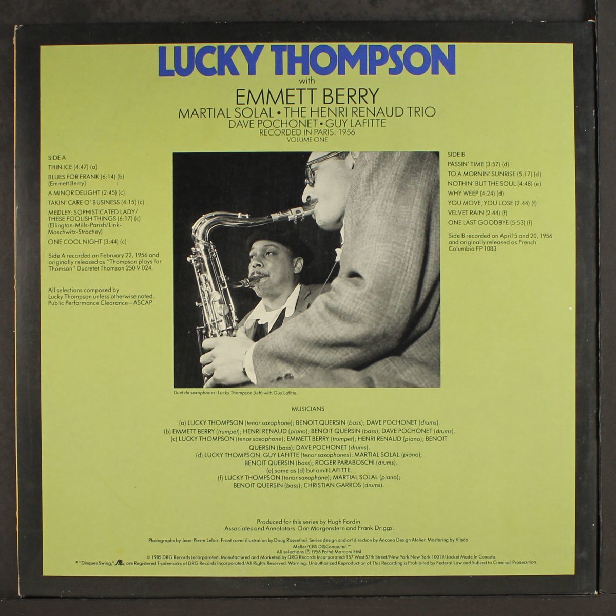 paris 1956, vol. 1 by LUCKY THOMPSON
