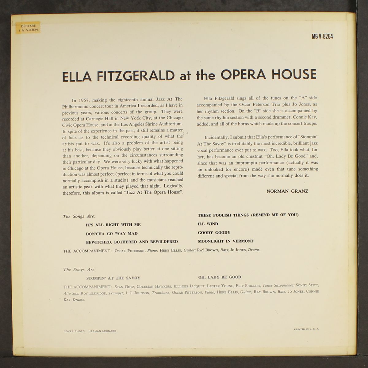at the opera house by ELLA FITZGERALD