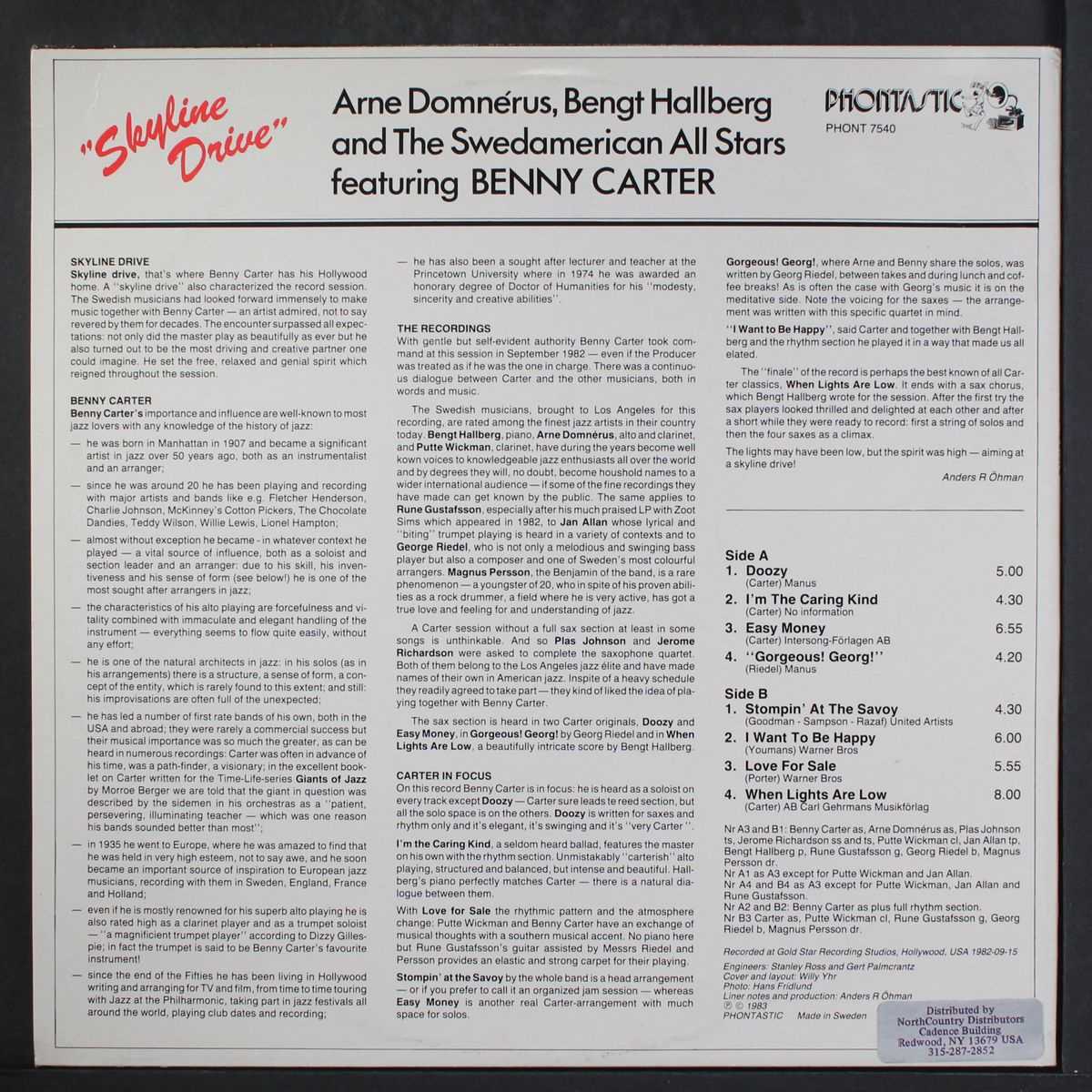 skyline drive by BENNY CARTER