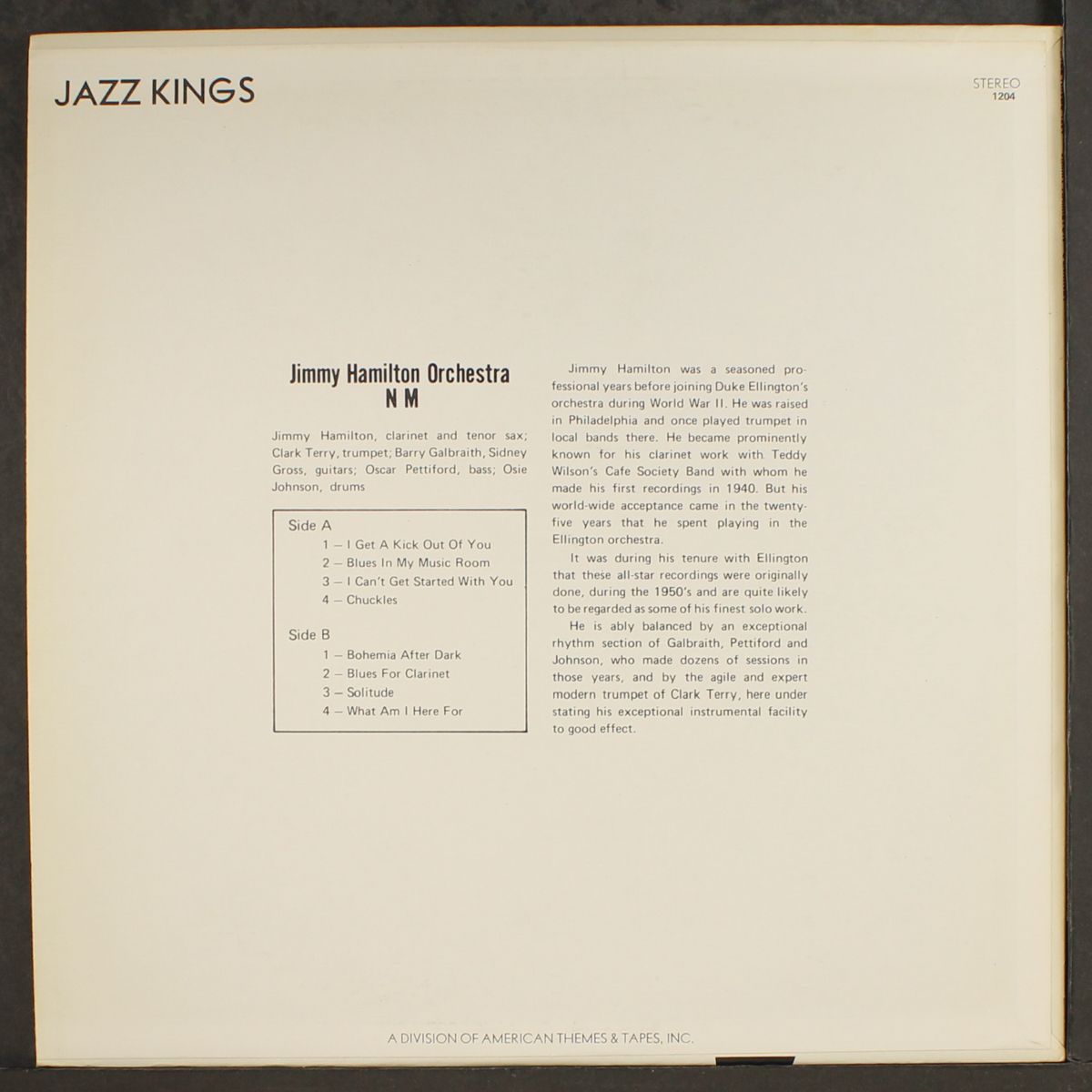 jazz kings by JIMMY HAMILTON