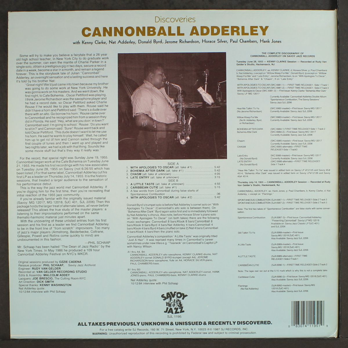 discoveries by CANNONBALL ADDERLEY