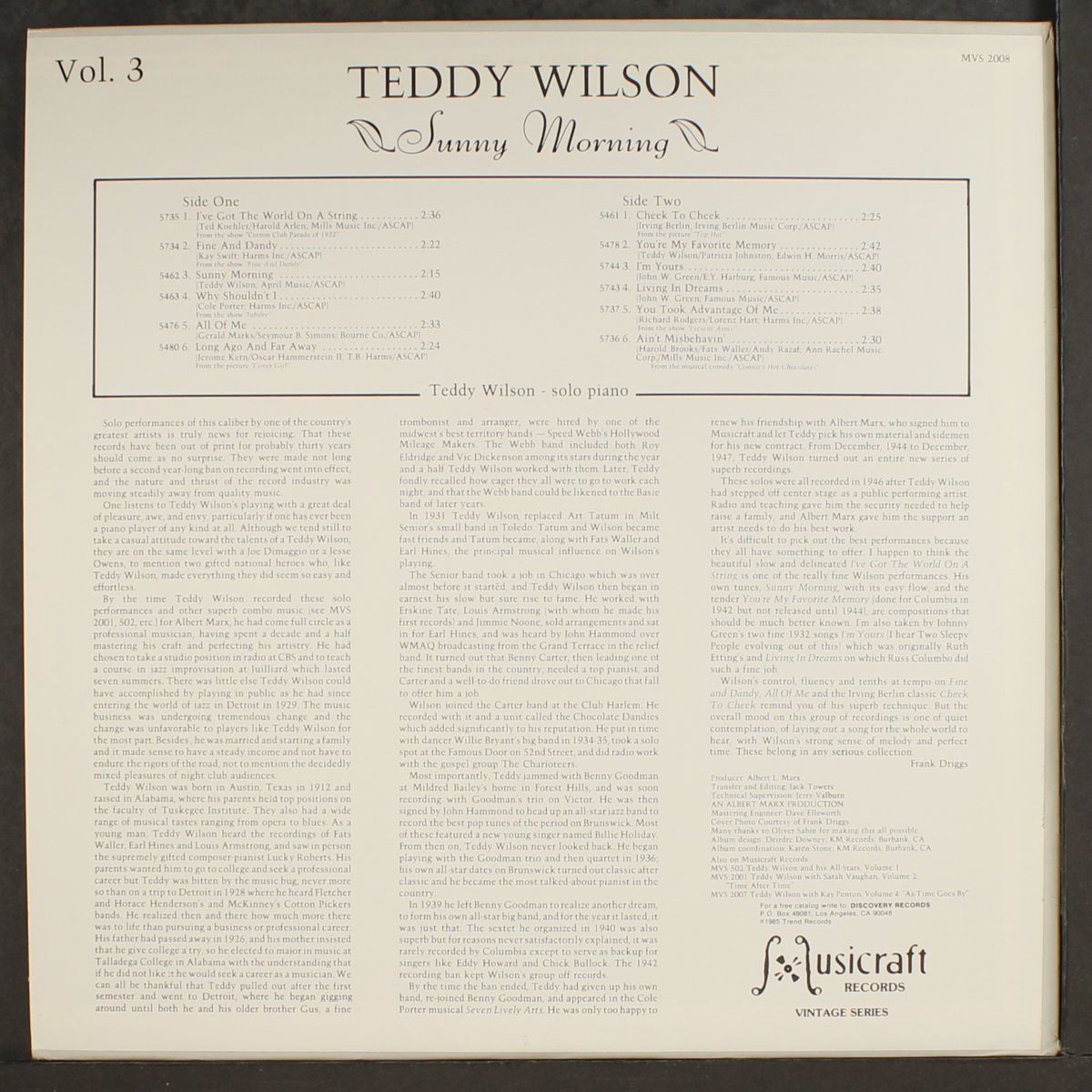 sunny morning, vol. 3 by TEDDY WILSON