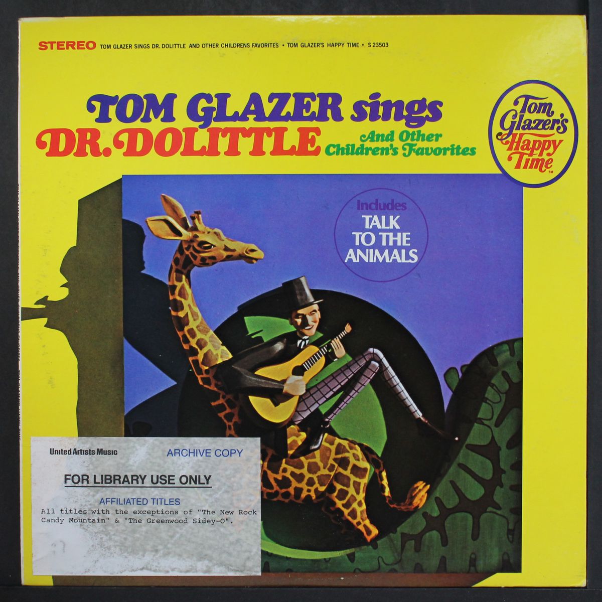 sings dr. dolittle by TOM GLAZER