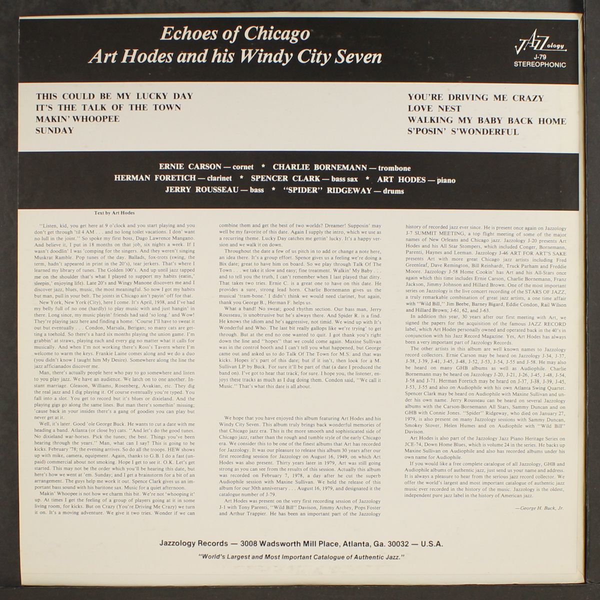 echoes of chicago by ART HODES