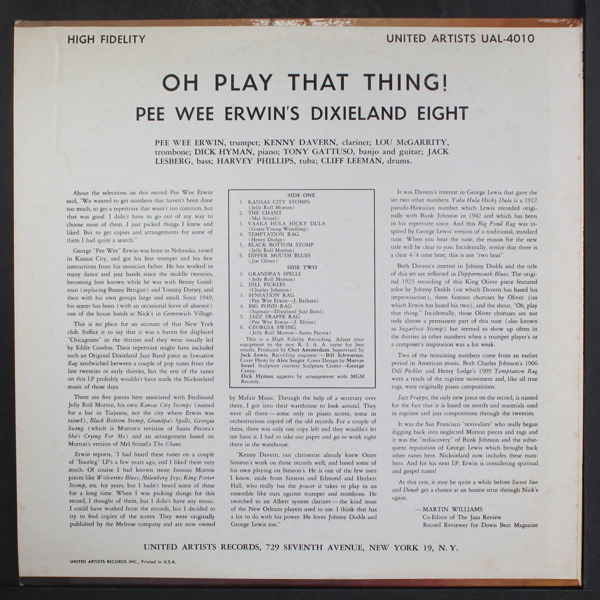 oh play that thing by PEE WEE ERWIN