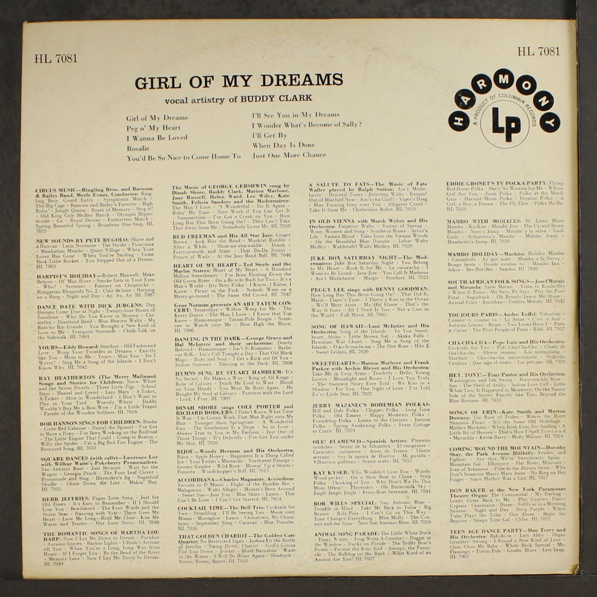 girl of my dreams by BUDDY CLARK