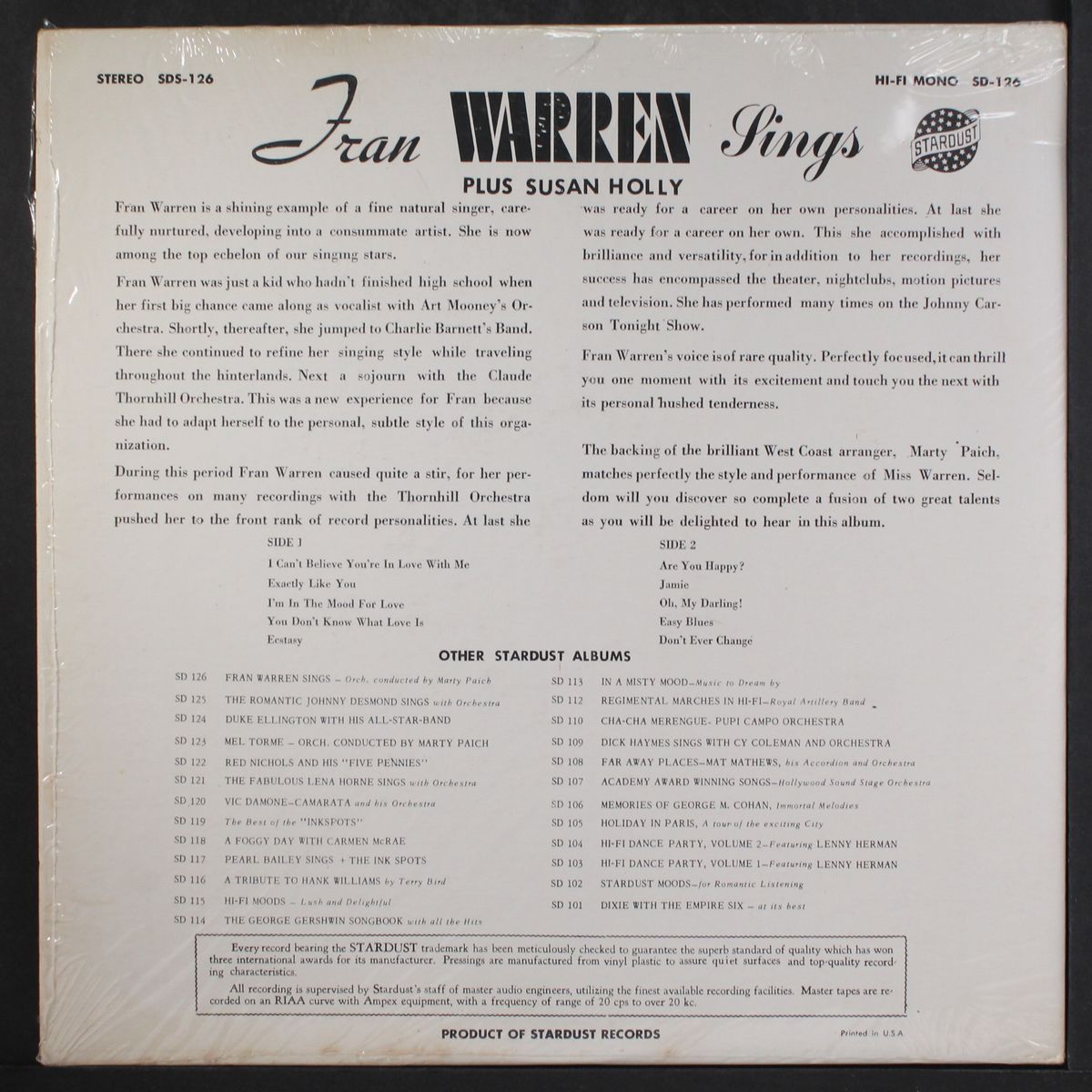 sings by FRAN WARREN