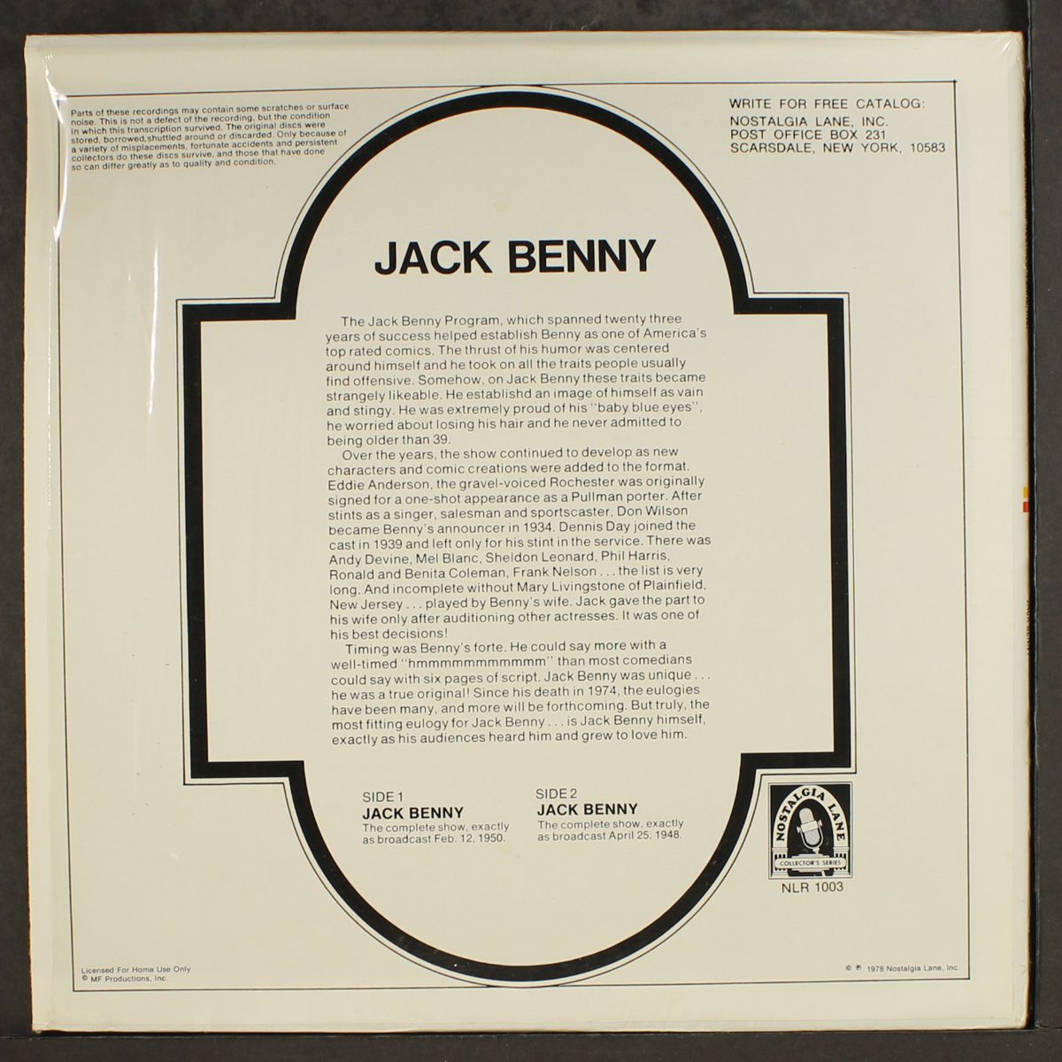 jack benny by ORIGINAL RADIO BROADCAST