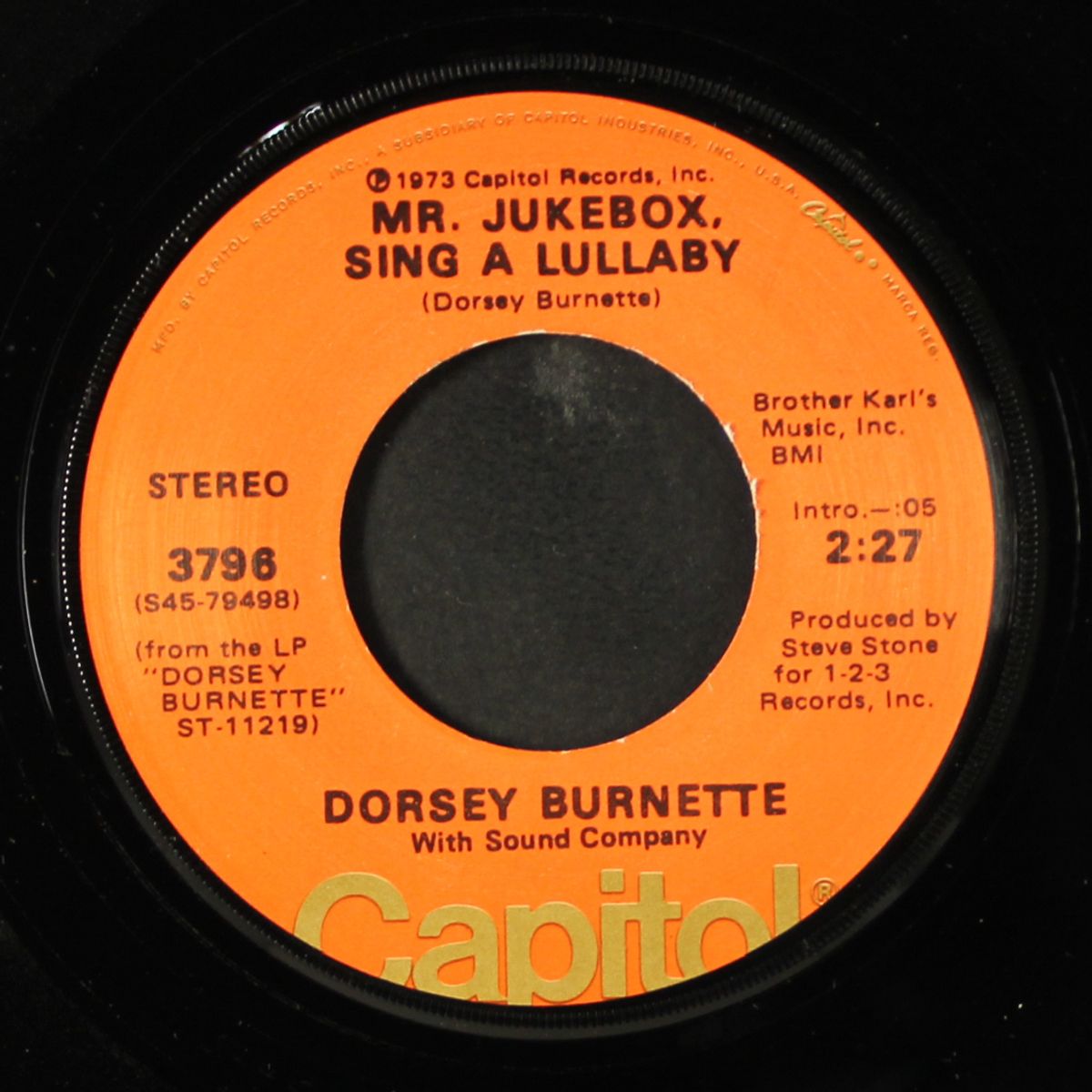 mr. jukebox, sing a lullaby / it happens every time by DORSEY BURNETTE