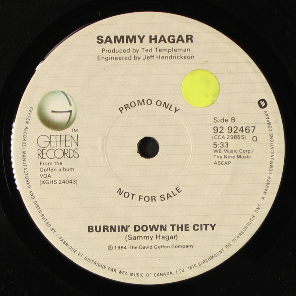 two sides of love / burnin' down the city by SAMMY HAGAR