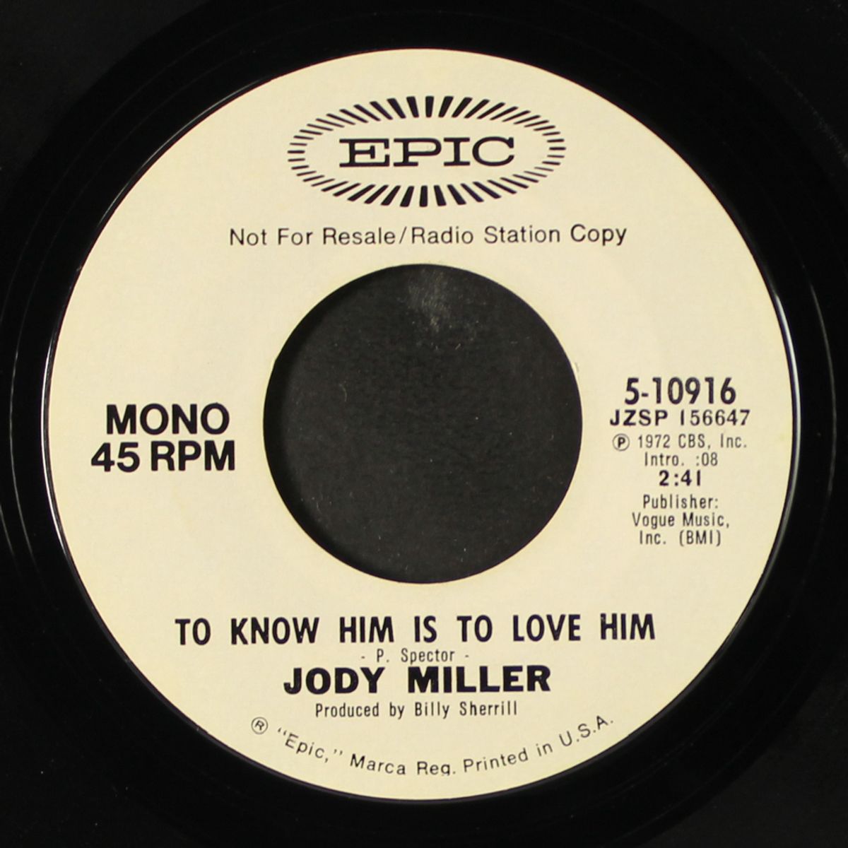 to know him is to love him / make me your kind of woman by JODY MILLER