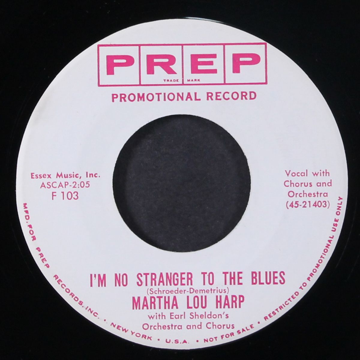one is a lonely number / i'm no stranger to the blues by MARTHA LOU HARP