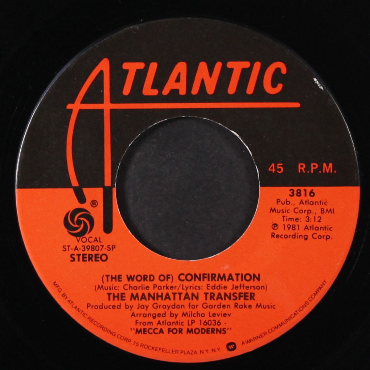 boy from new york city / confirmation by MANHATTAN TRANSFER