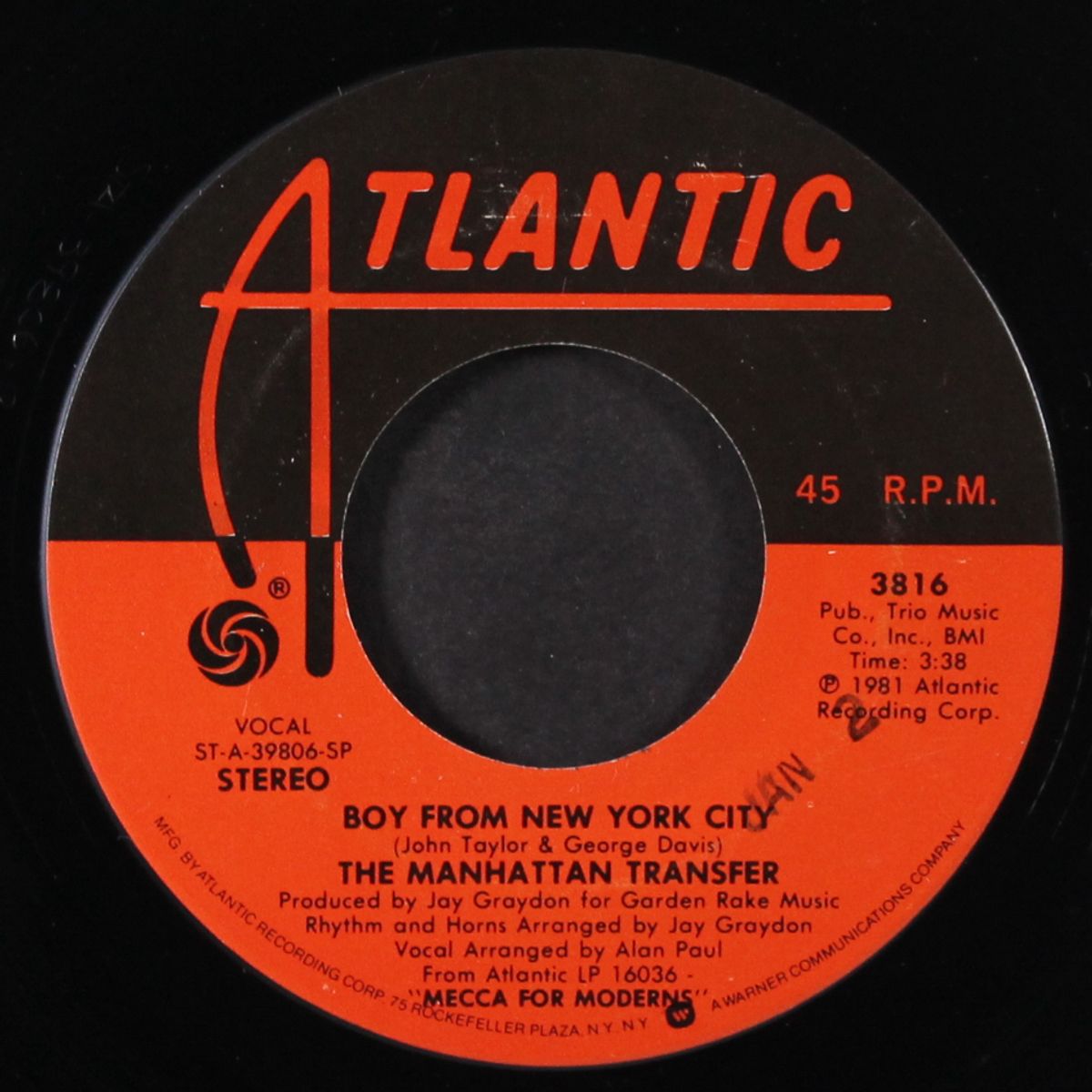 boy from new york city / confirmation by MANHATTAN TRANSFER