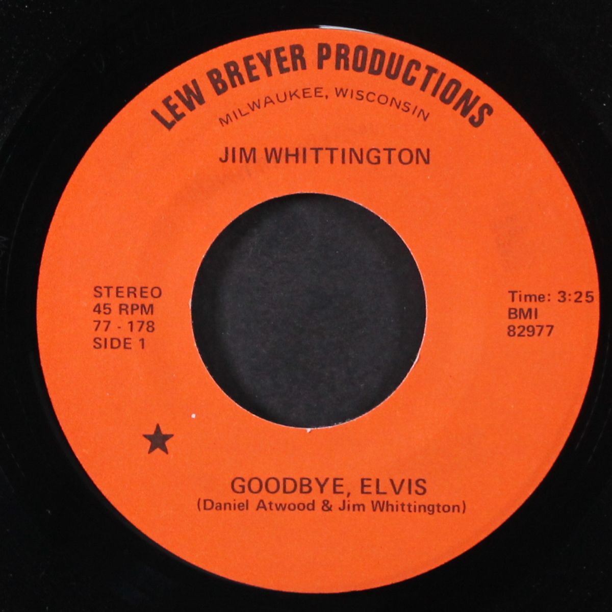goodbye elvis / will the circle be unbroken by JIM WHITTINGTON