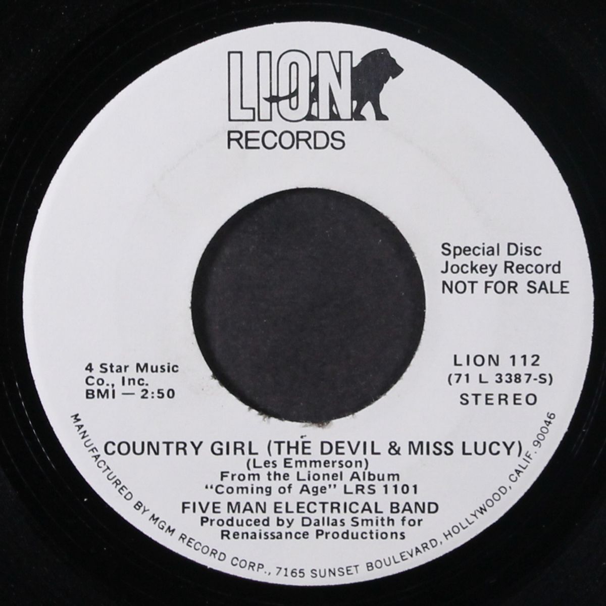 country girl (the devil & miss lucy) / mono by FIVE MAN ELECTRICAL BAND