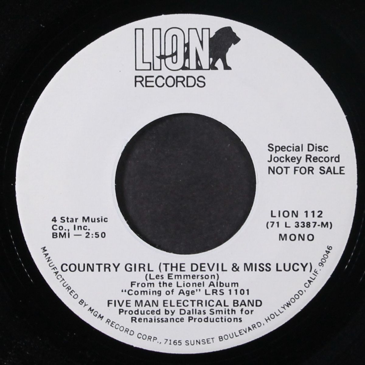 country girl (the devil & miss lucy) / mono by FIVE MAN ELECTRICAL BAND