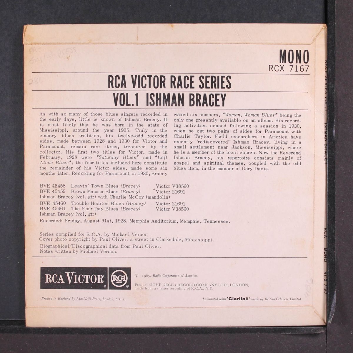 rca victor race series, vol. 1 by ISHMAN BRACEY