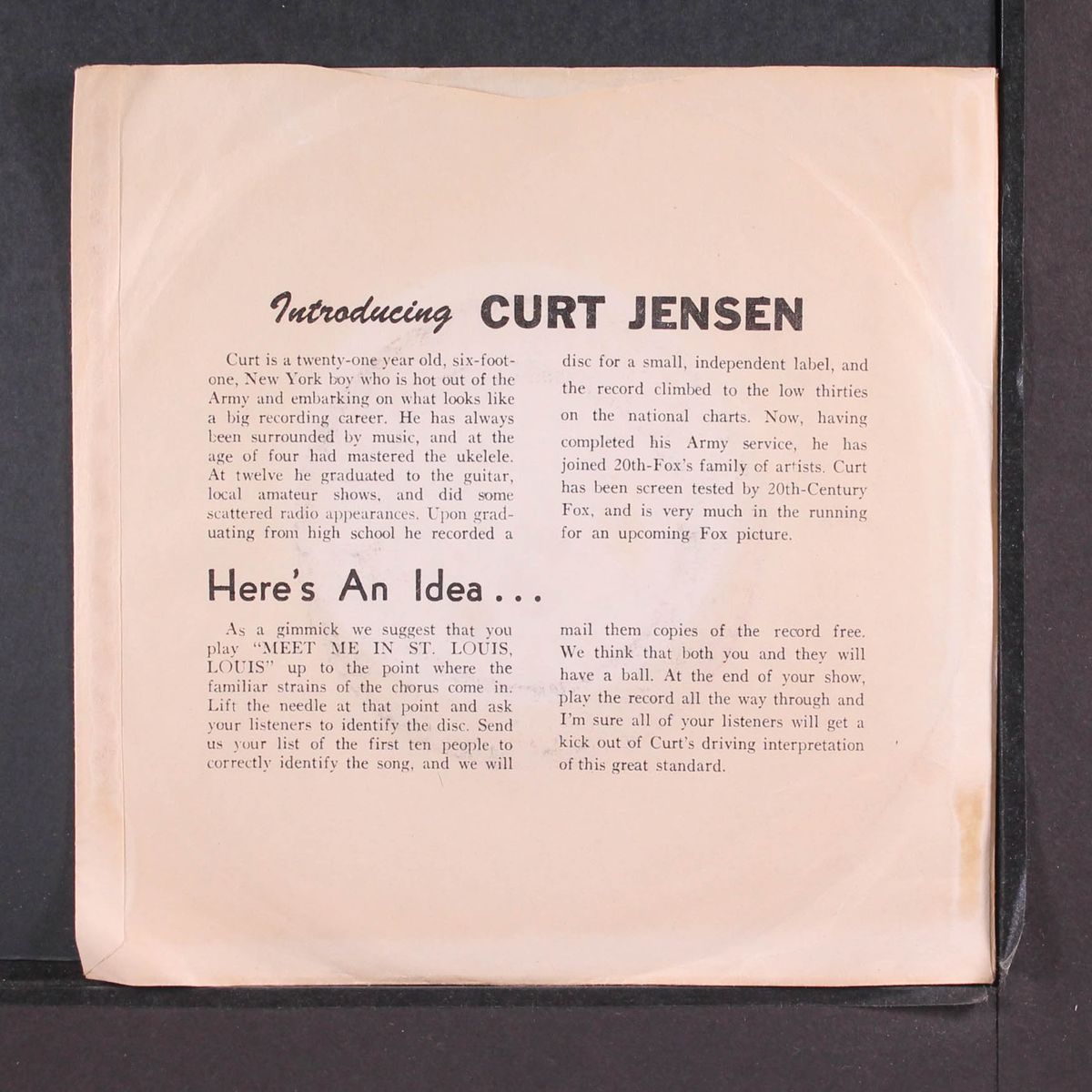 meet me in st. louis, louis / it takes a little time by CURT JENSEN