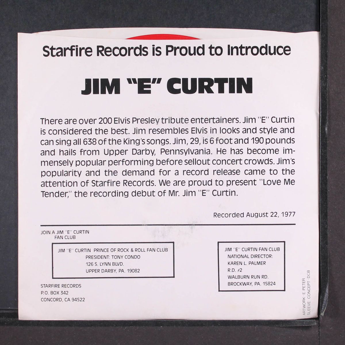love me tender by JIM "E" CURTIN