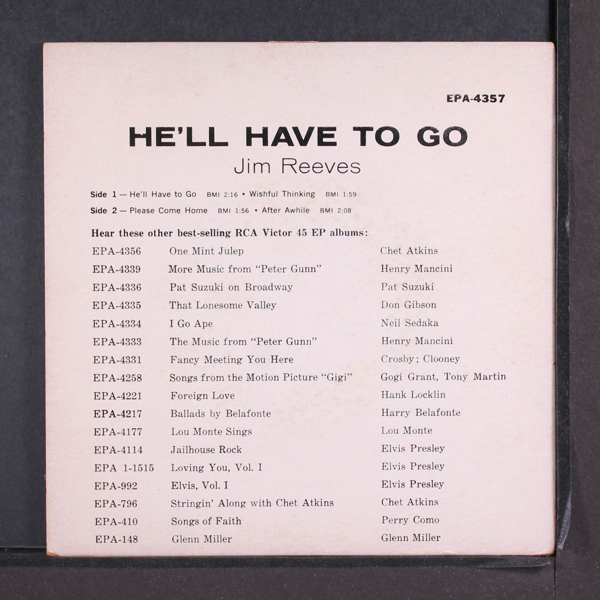 he'll have to go by JIM REEVES