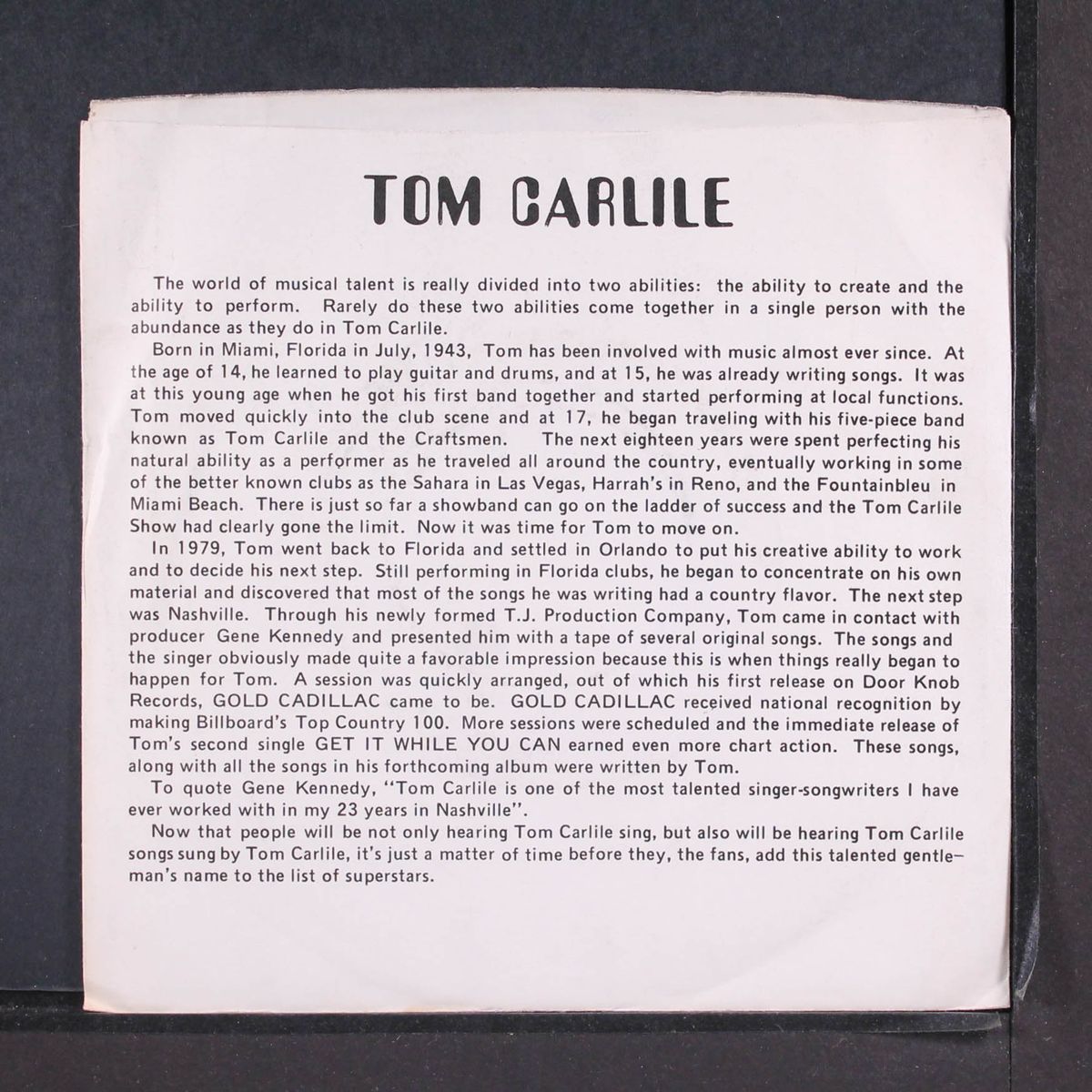 catch me if you can by TOM CARLILE