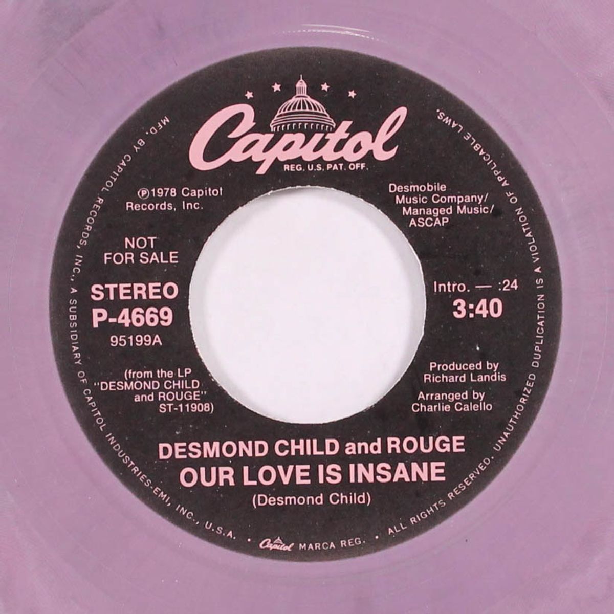 our love is insane / mono by DESMOND CHILD & ROUGE