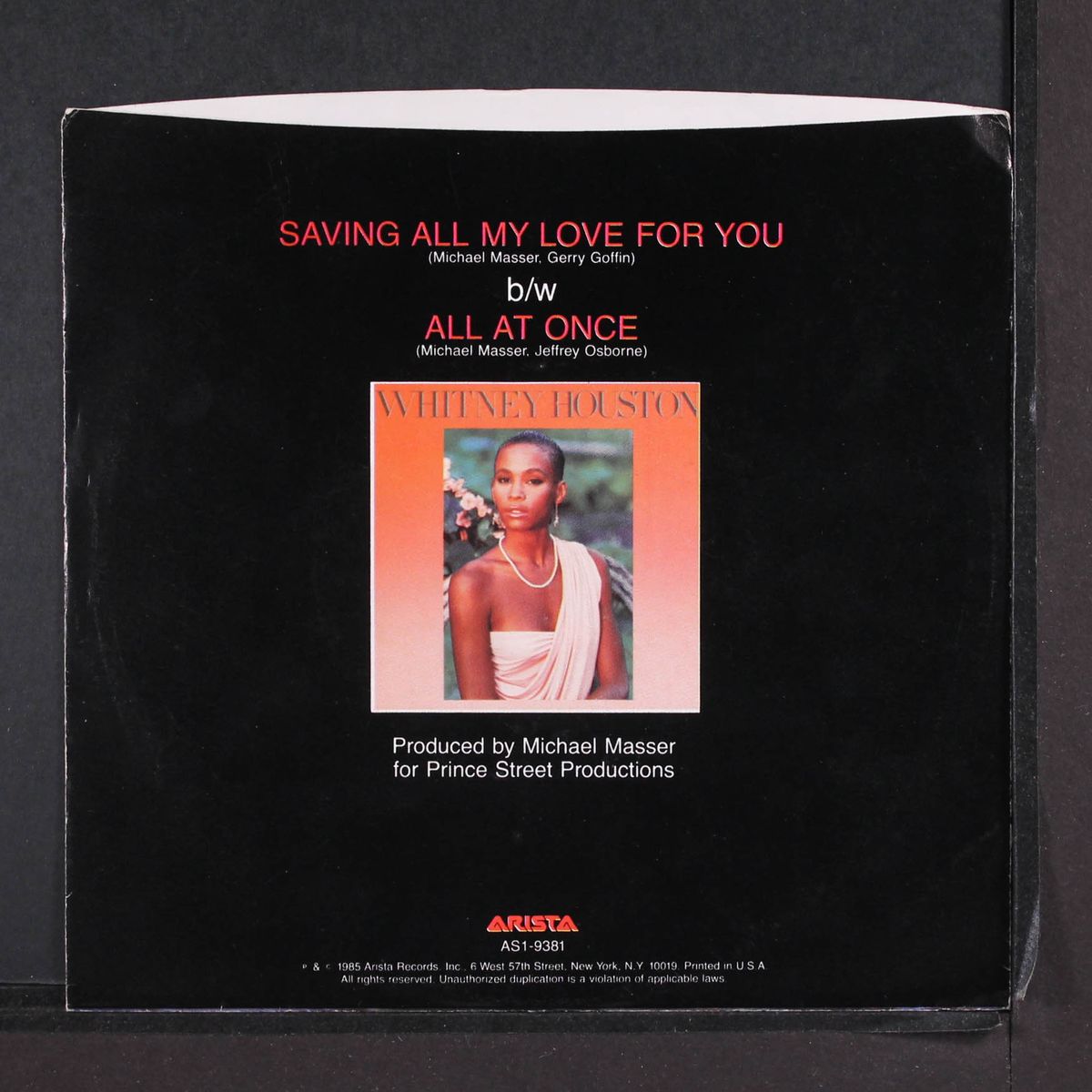 saving all my love for you / all at once by WHITNEY HOUSTON