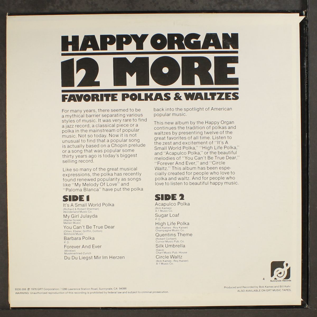 12 more favorite polkas & waltzes by HAPPY ORGAN