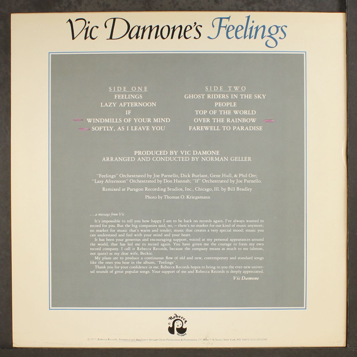 feelings by VIC DAMONE