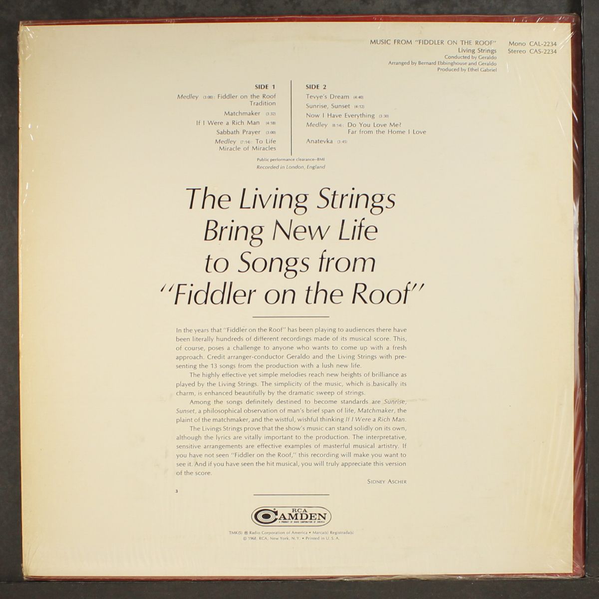 music from fiddler on the roof by LIVING STRINGS