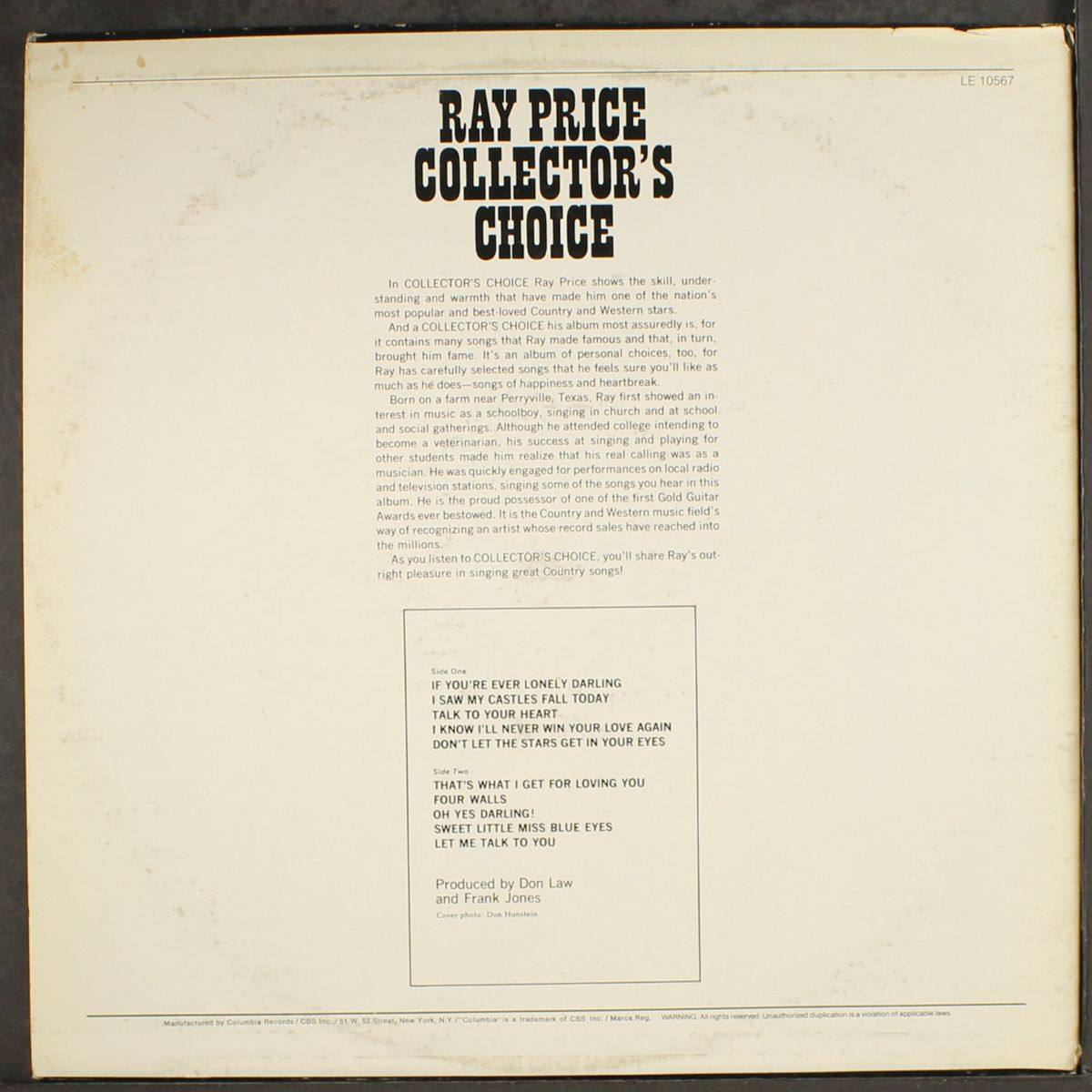 collector's choice by RAY PRICE