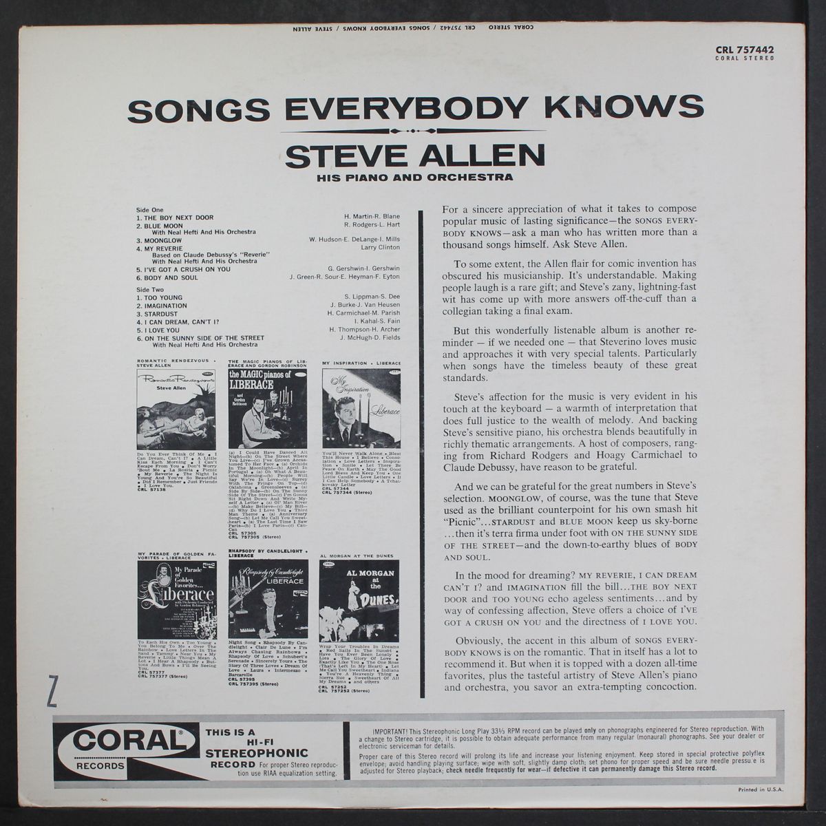 songs everybody knows by STEVE ALLEN
