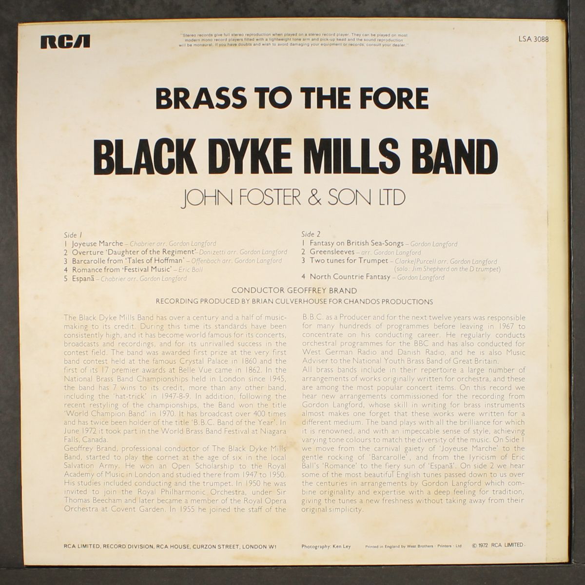 to the fore by BLACK DYKE MILLS BAND