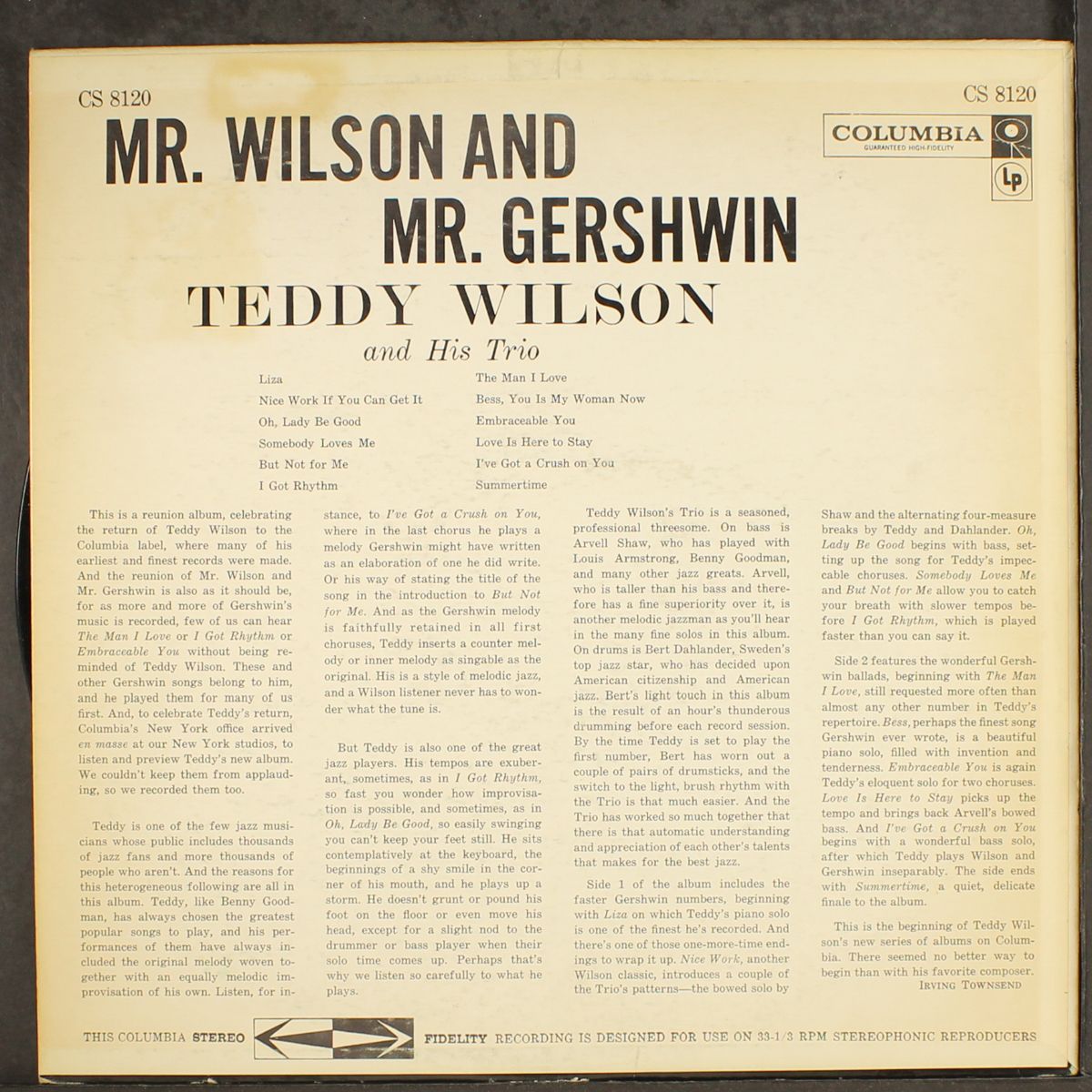 mr. wilson and mr. gershwin by TEDDY WILSON