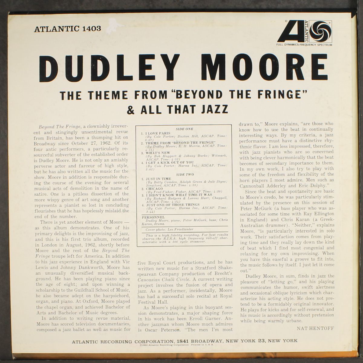 theme from beyond the fringe by DUDLEY MOORE