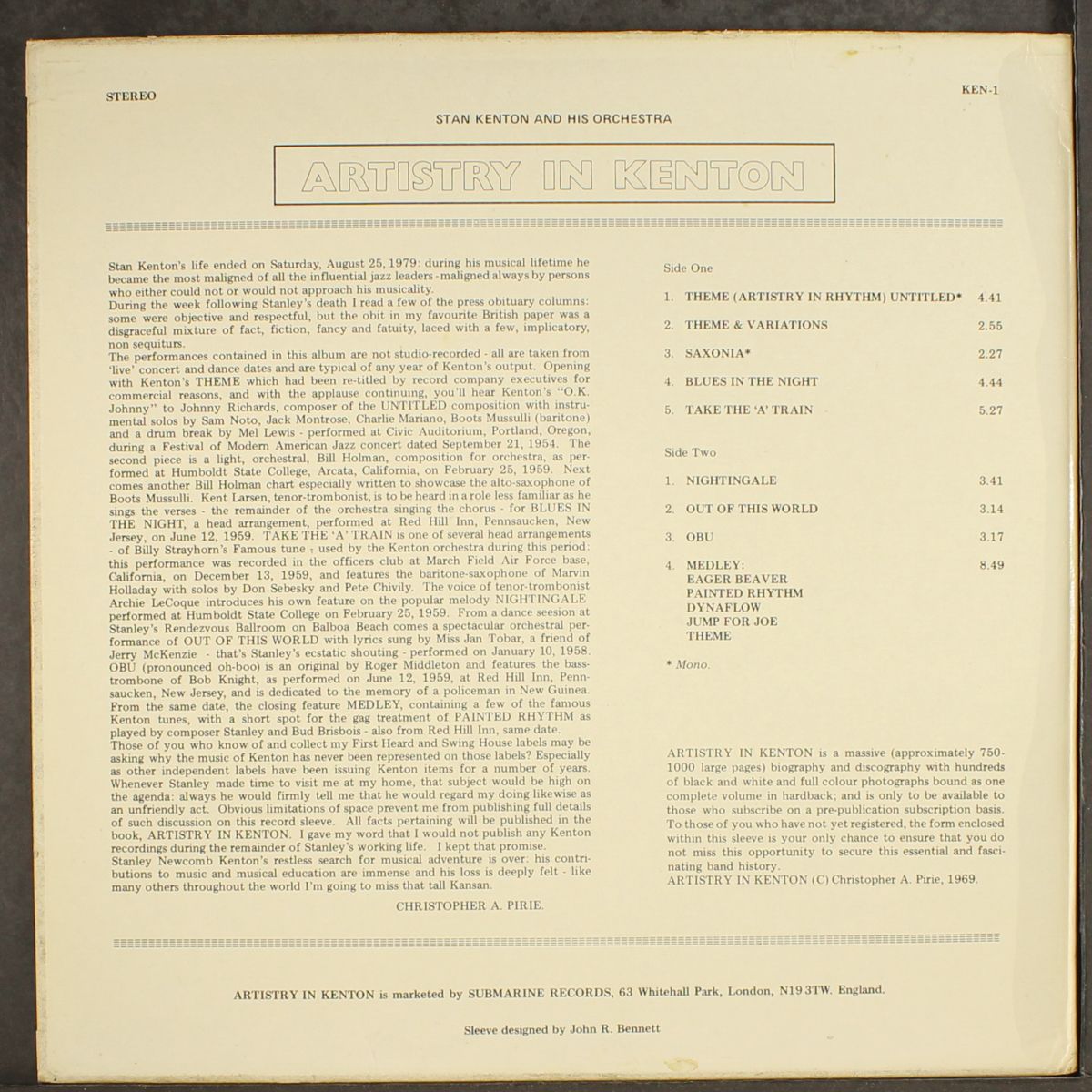 artistry in kenton by STAN KENTON