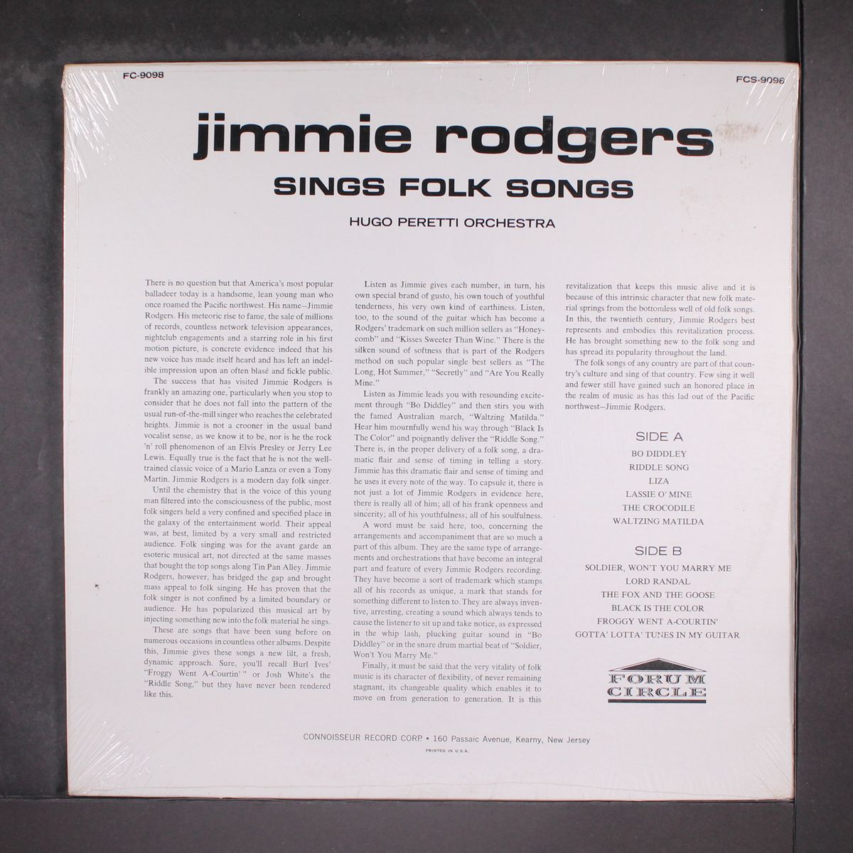 sings folk songs by JIMMIE RODGERS