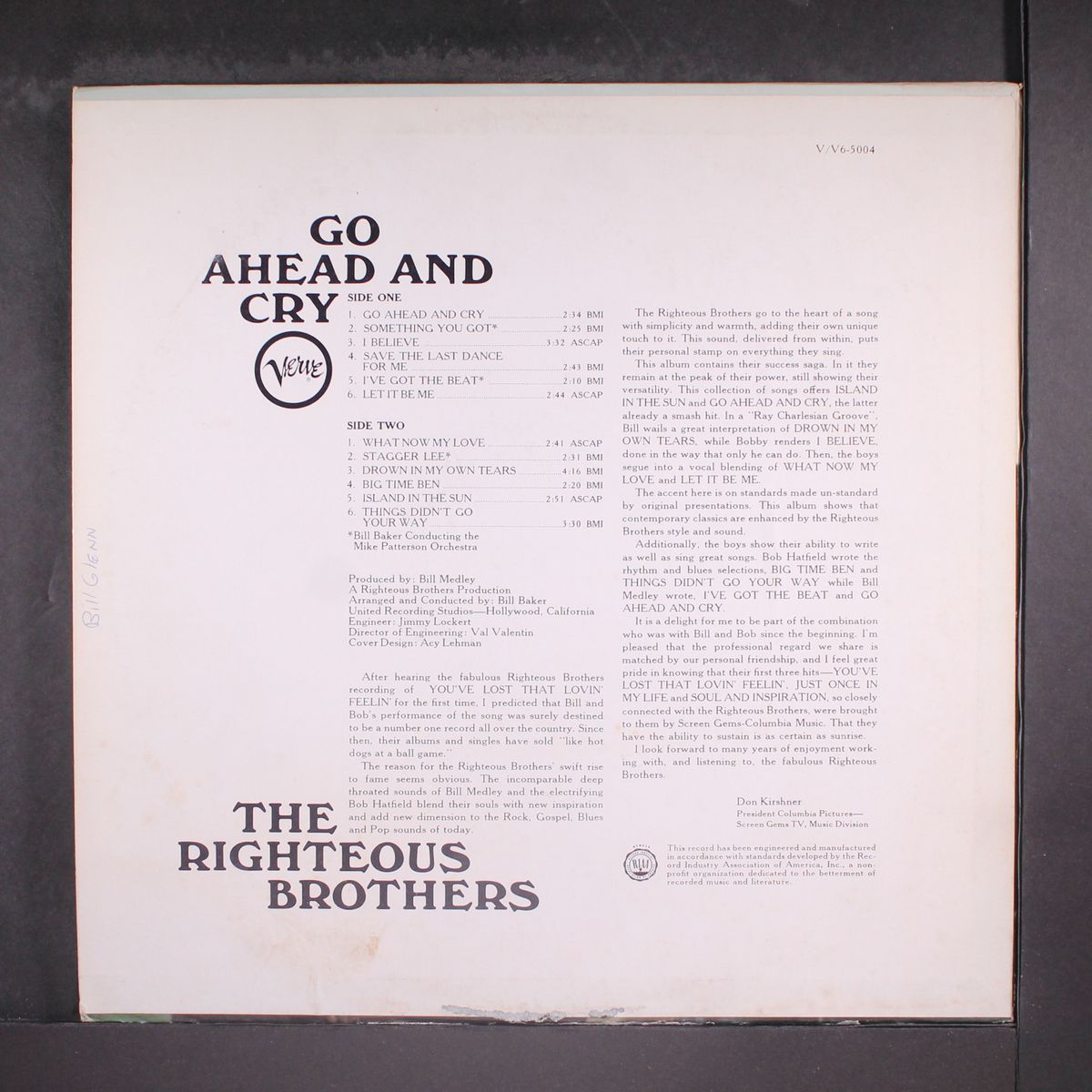 go ahead and cry by RIGHTEOUS BROTHERS