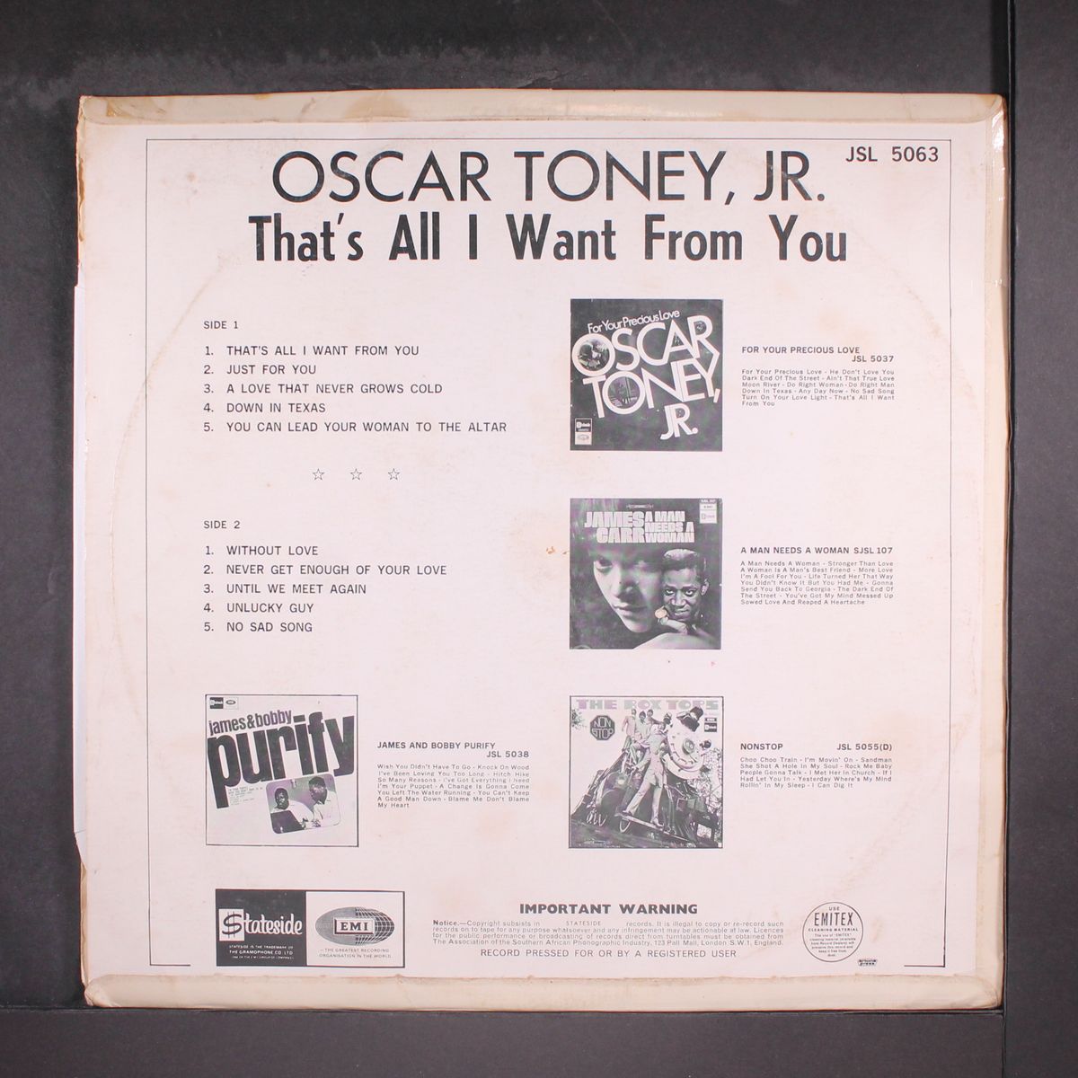 that's all i want from you by OSCAR TONEY JR.