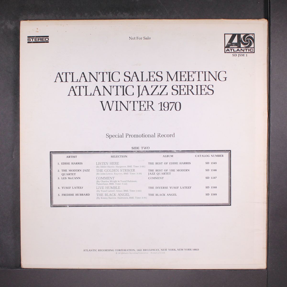 atlntic sales meeting jazz series winter 1971 by VARIOUS