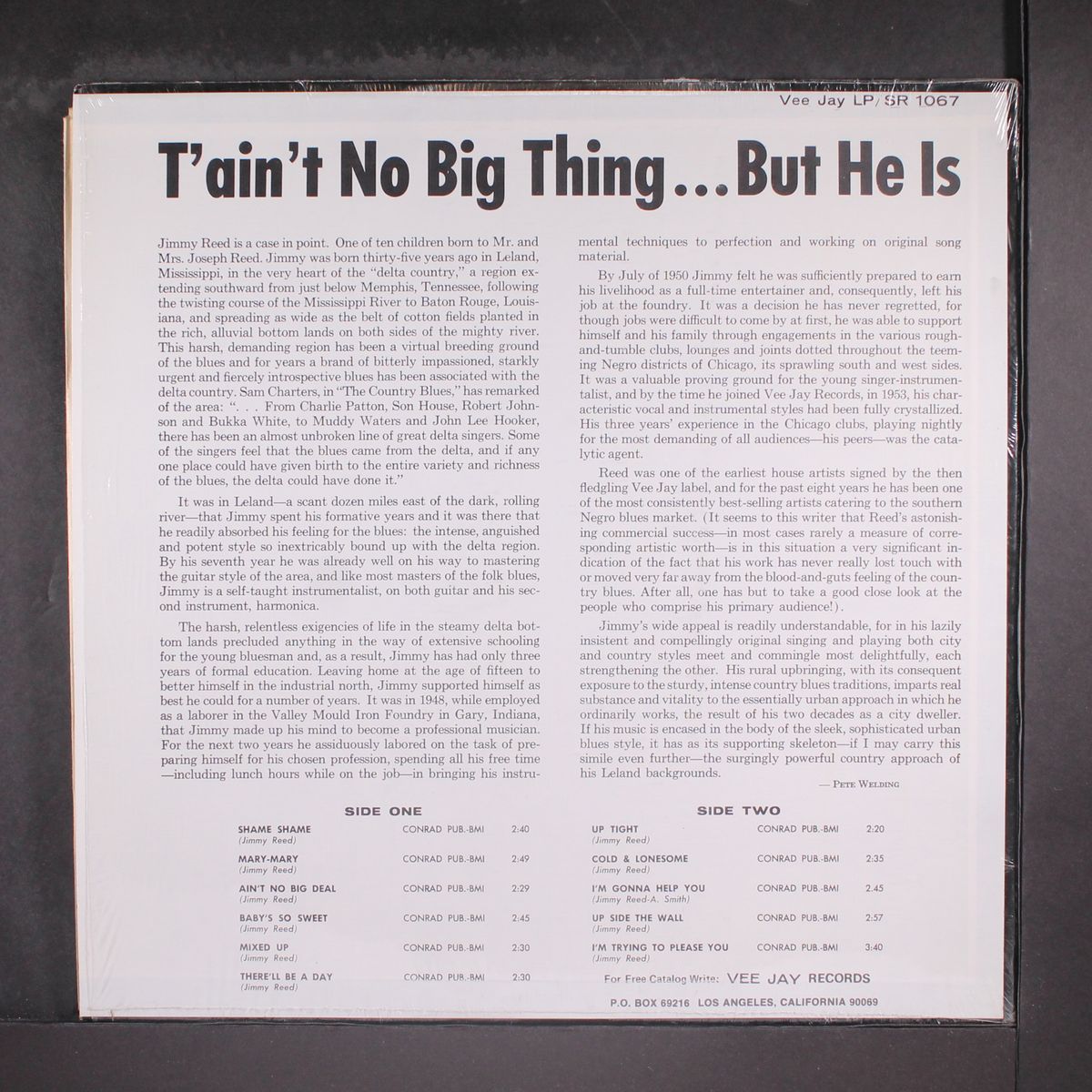 t'ain't no big thing but he is by JIMMY REED