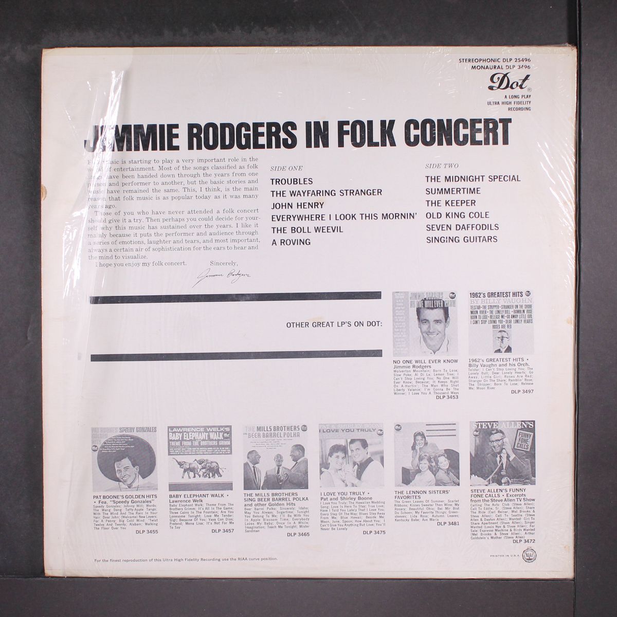in folk concert by JIMMIE RODGERS