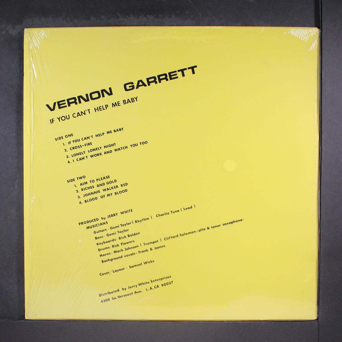 if you can't help me baby by VERNON GARRETT