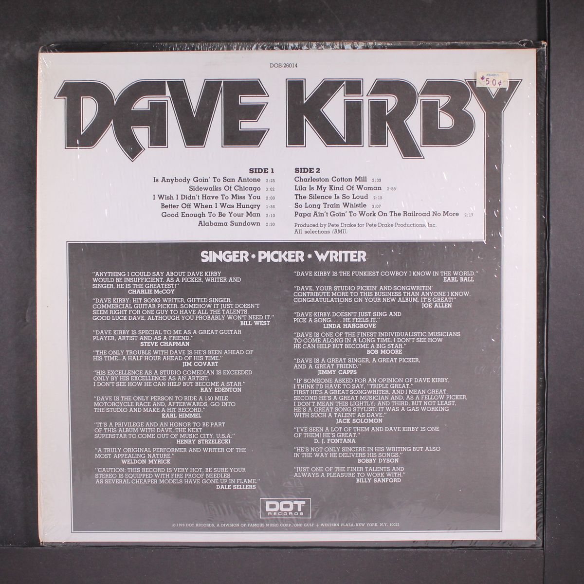 singer picker writer by DAVE KIRBY