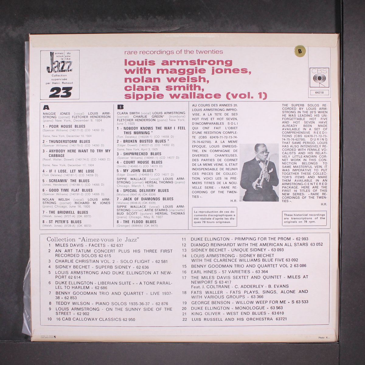 rare recordings of the 20's by LOUIS ARMSTRONG