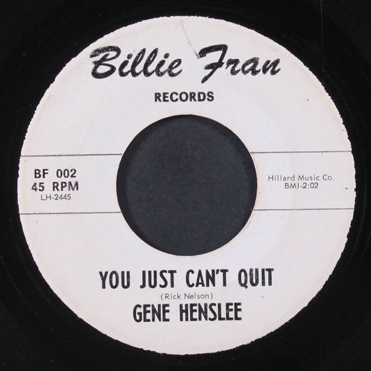 you just can't quit by GENE HENSLEE